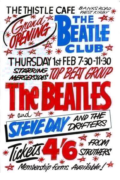 THE BEATLES AT THE THISTLE CAFE CONCERT POSTER 1962 | The Beatles